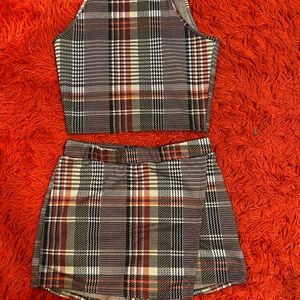 Plaid two piece